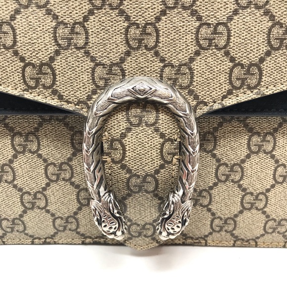 Authentic GUCCI GG Supreme Monogram Small Dionysus Bag Beige Ebony Black - Picture 2 of 16